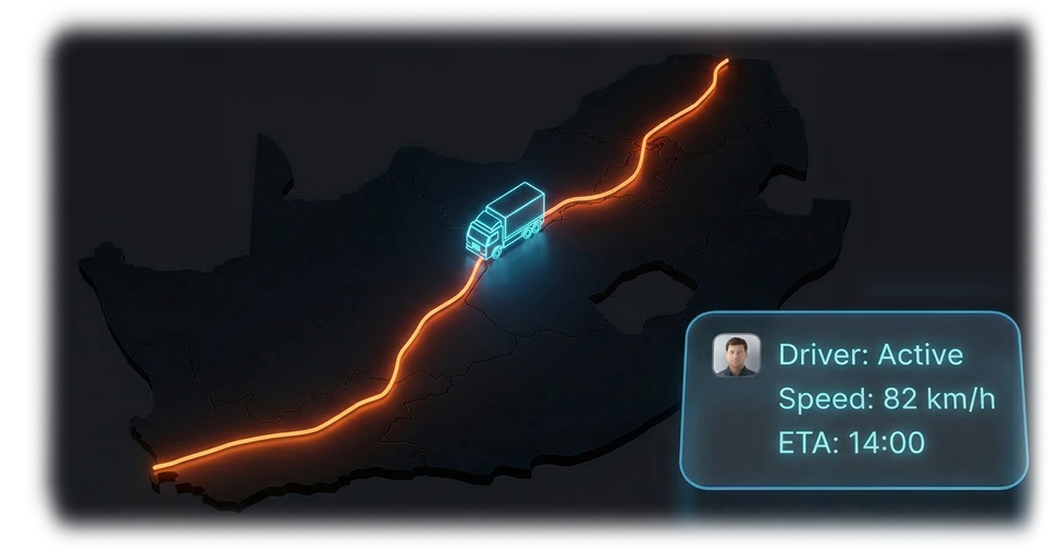 Cinematic South Africa Map and Live Glass Dashboard